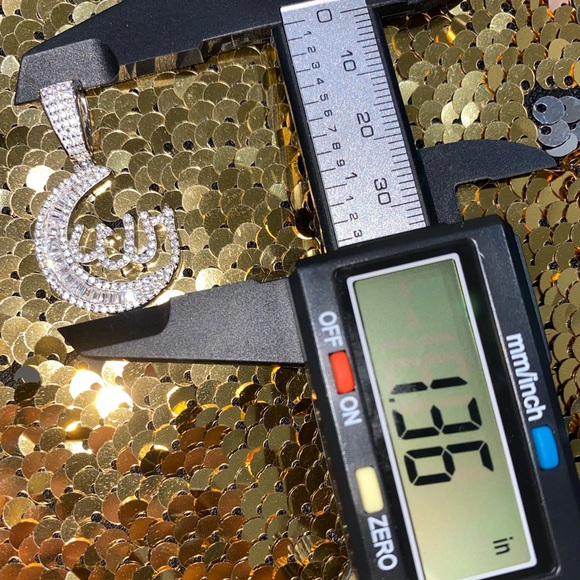 Vvs swarovski Allah pendant, Islamic jewelry, Muslim jewelry gift for men women - Picture 4 of 5